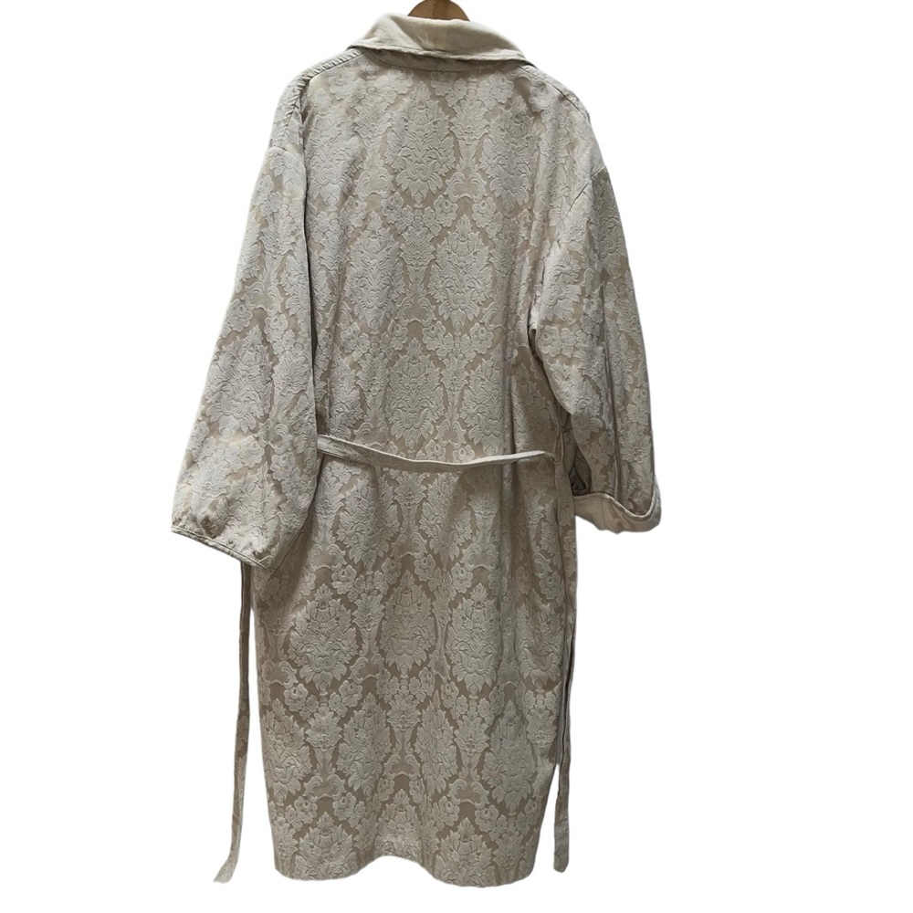 Victoria’s Secret VTG 90s Gold Label Cream Terry Cloth Floral Brocade Robe - Picture 3 of 16